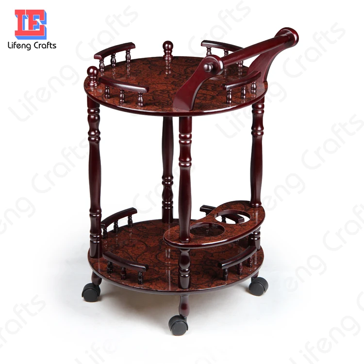 Wood Drink Serving Cart for Room Wine Food Fruit Service  of Home Restaurant Hotel Bar