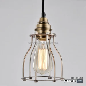 Filament Pendant Aged Steel Antique Brass Bird Cage Pendant Light
