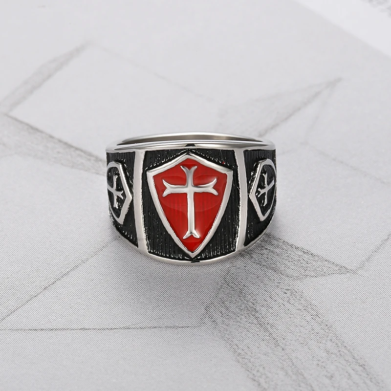 Templar Cross Signet Men Ring Knight Templar Sterling Silver 