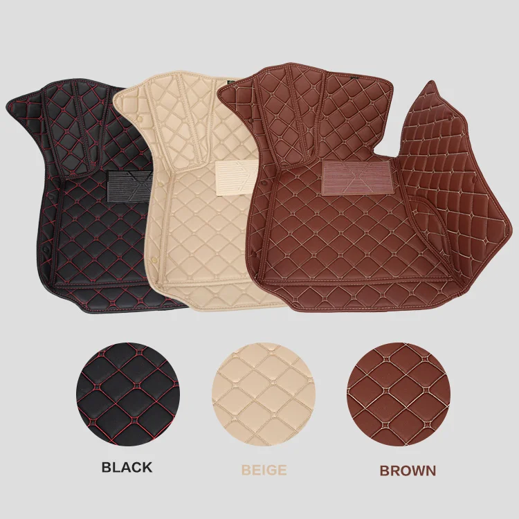 Лучшее качество кожи полный набор дизайн пользовательского автомобильные коврики