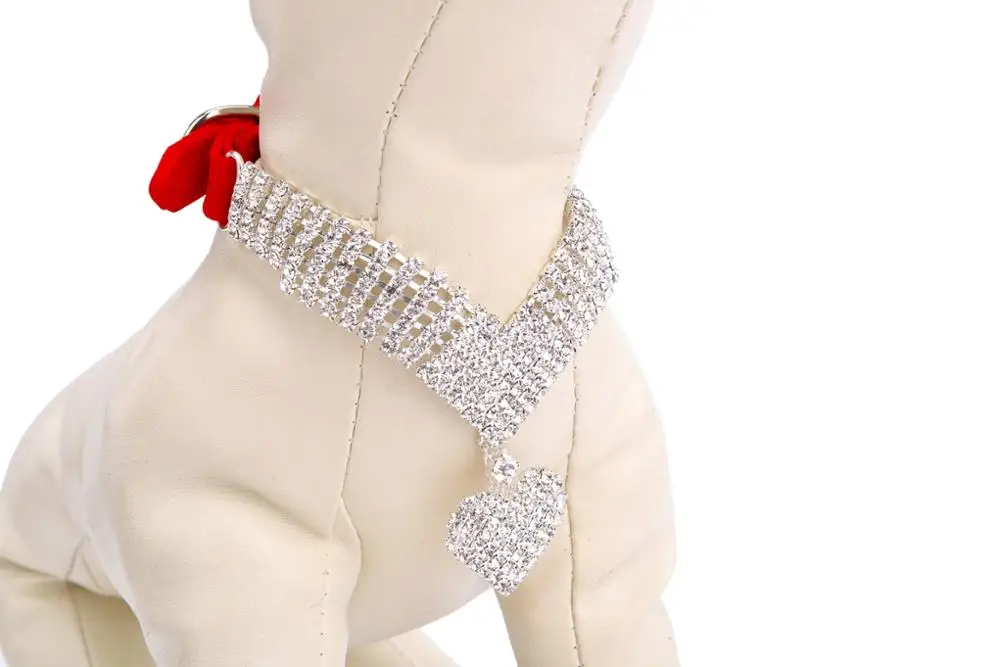 Crystal Crystal-studded Satin Pet Collar