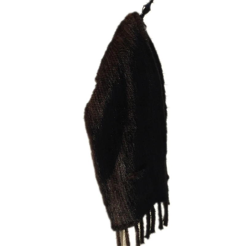 SF0190, оптовая и розничная продажа, Подлинная женская шаль из меха норки с карманами, шаль из натурального меха норки, шарф