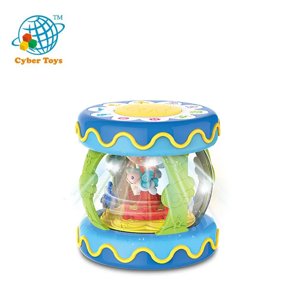 Музыкальный барабан в комплекте круглая Китайская Игрушка детский музыкальный инструмент ручной с подсветкой