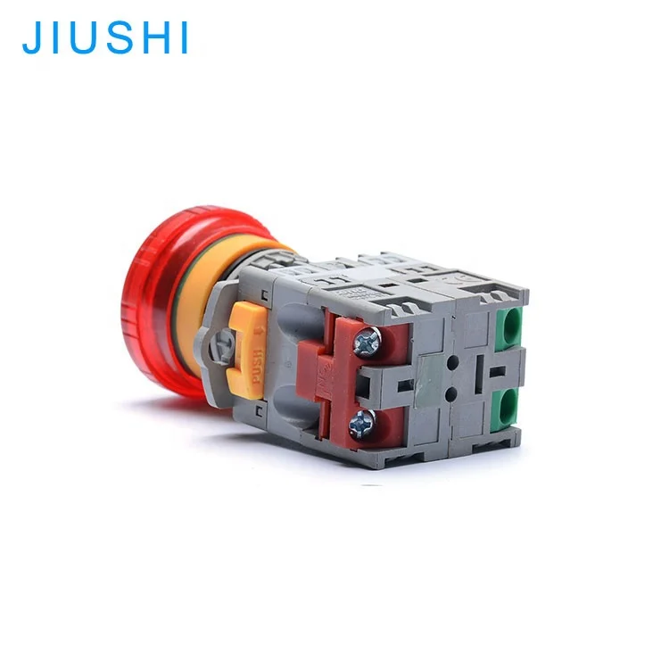 TN2BKD Emergency Stop Push Buttons Mushroom  Switches Illuminated 22mm Switch 1NO 1NC Maintained Push / Turn to Release, China