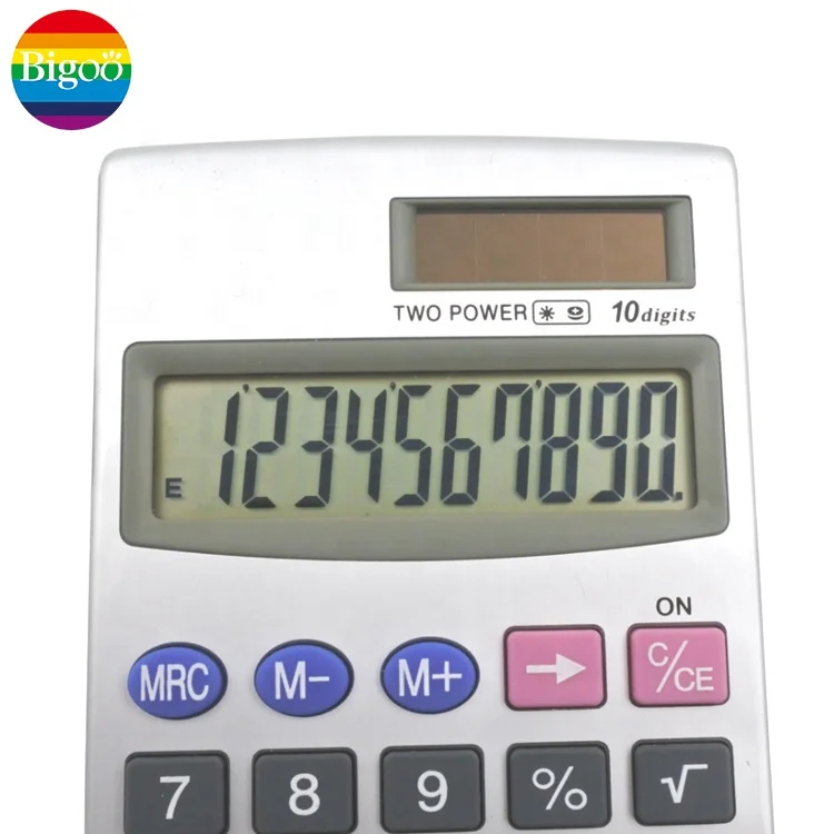 
 Металлическая крышка Настольный калькулятор с 10 цифр дисплей двойной мощности для офисного использования в рекламных целях  