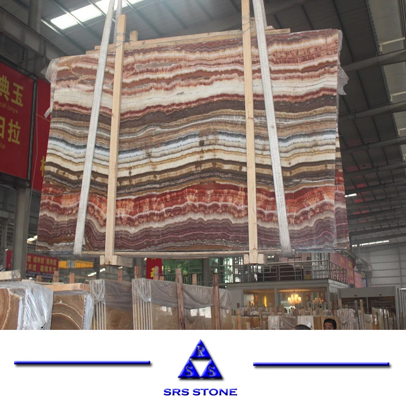 Rainbow Multicolor Onyx Stone Slab For Tile And Countertop Onyx Marble Price Buy Onyx Stone Price Red Onyx Slab Flowing Veins Product On Alibaba Com