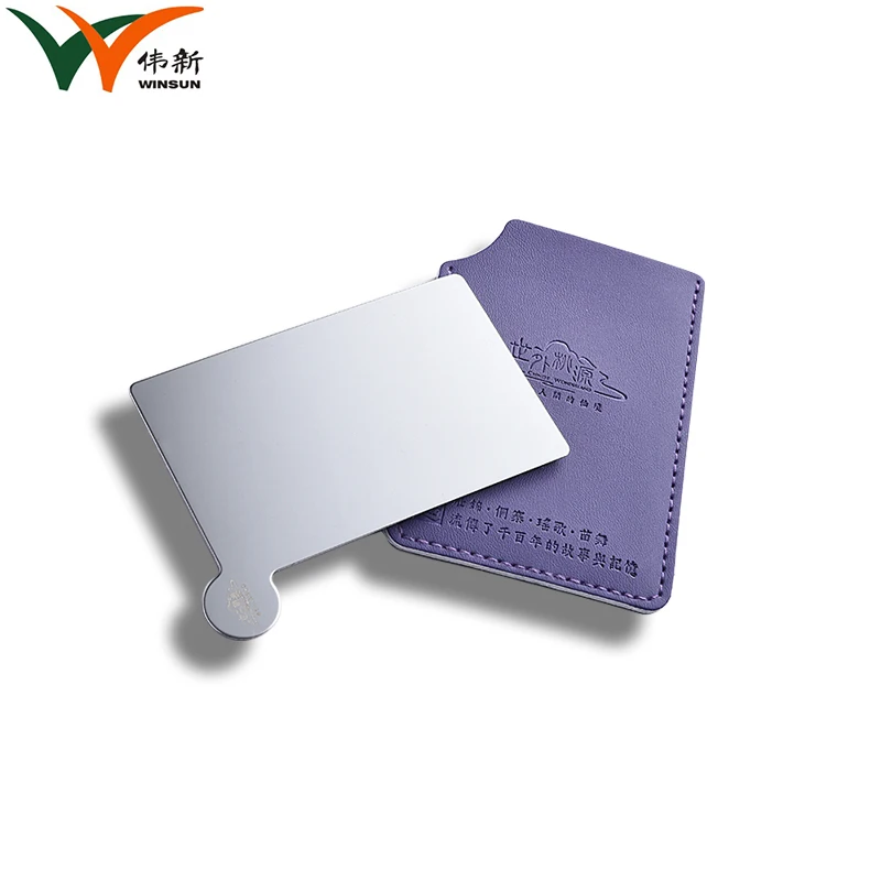 Unbreakable Stainless Steel Small Rectangle Compact Pocket Tiny Wallet Mirror for Purse Handbag