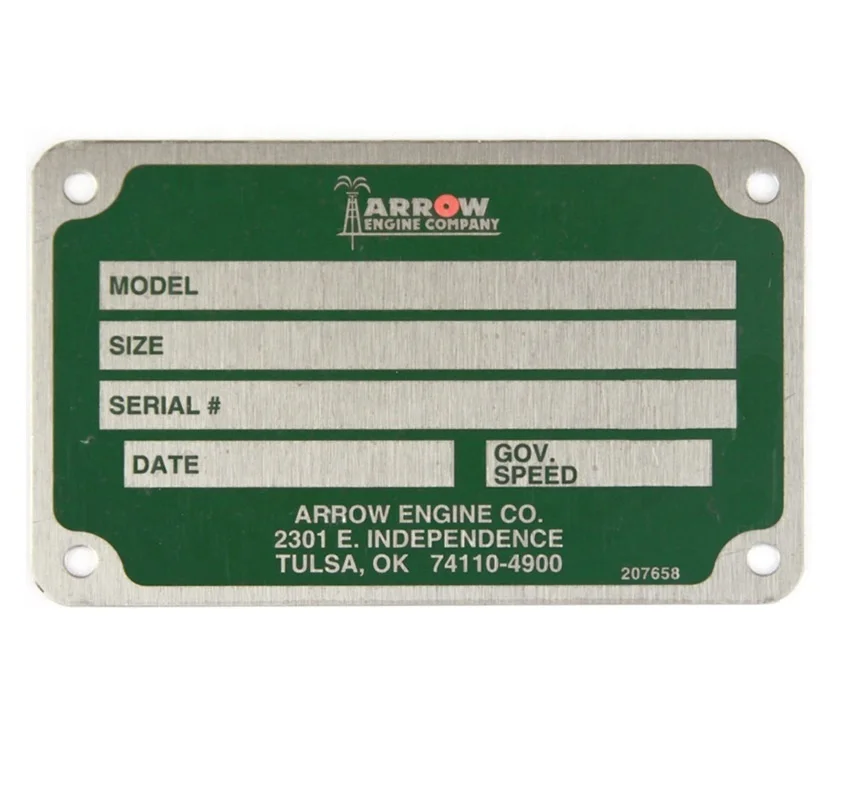 As Photo Aluminium Nameplate for Machine Isolator Panel 