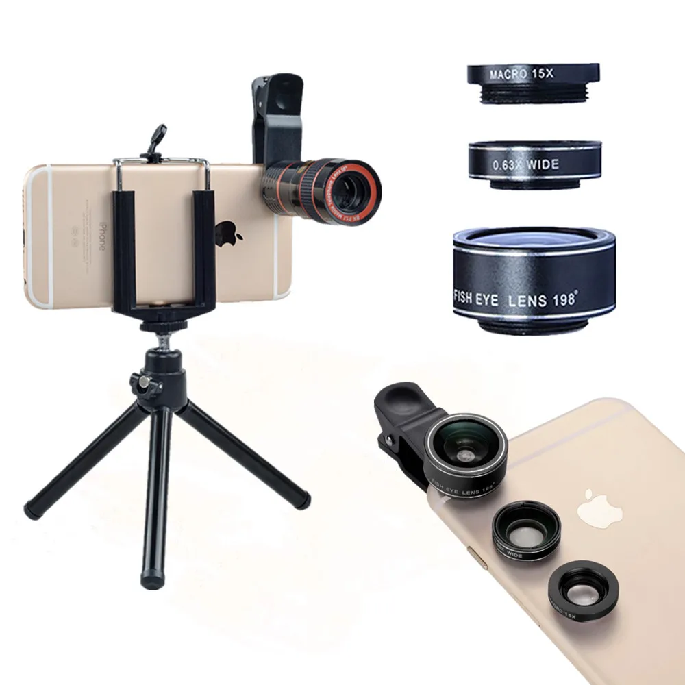 Deetin 4-in-1 Smartphone Camera Lenses 8x Zoom More