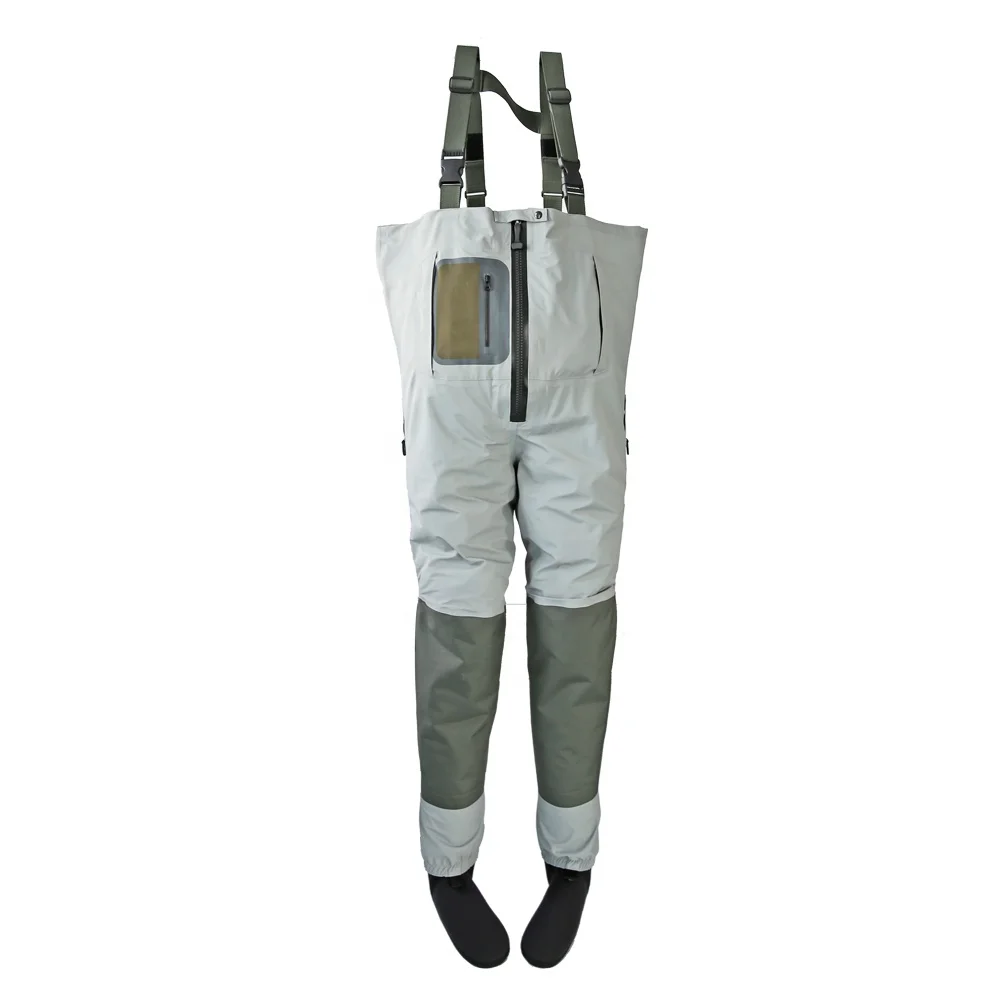 Custom Breathable Chest Waders Zippered Stocking Foot Fishing Waders for Fly Fishing