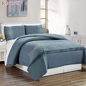 New Design Cotton Custom Beautiful Embroidery 4 Piece Duvet Cover Set