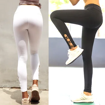 Cross String New Fashion Design Workout Pants Soft Quick Dry White Yoga  Tights Leggings - Buy New Fashion Design Yoga Tights Leggings,Workout Pants 