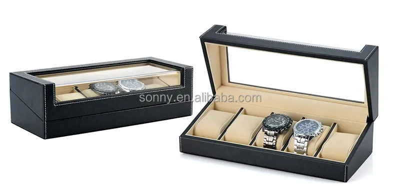 Viajes cuero reloj maleta diplomática de los hombres|