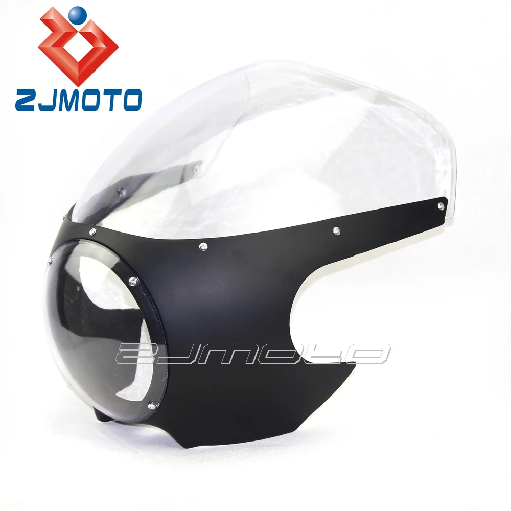 Мотоциклетная фара ZJMOTO, обтекатель CAFE RACER, подходит для HARLEY CUSTOM CRUISER BOBBER CHOPPER DYNA TOURING