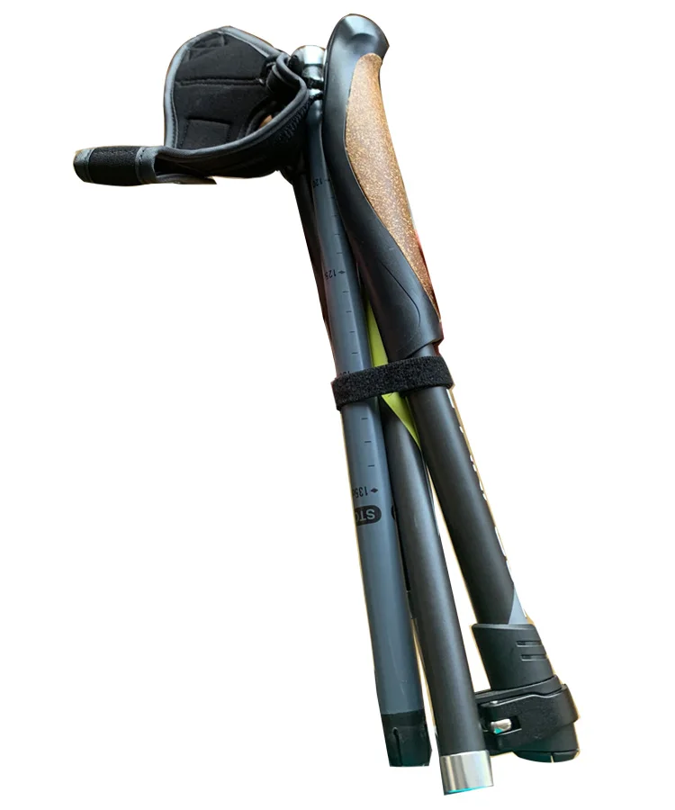 Foldable Nordic Trekking Poles For Hiking And Running - Ultra-light, Carbon With Custom Logo, Softwood Handle_voghion.com