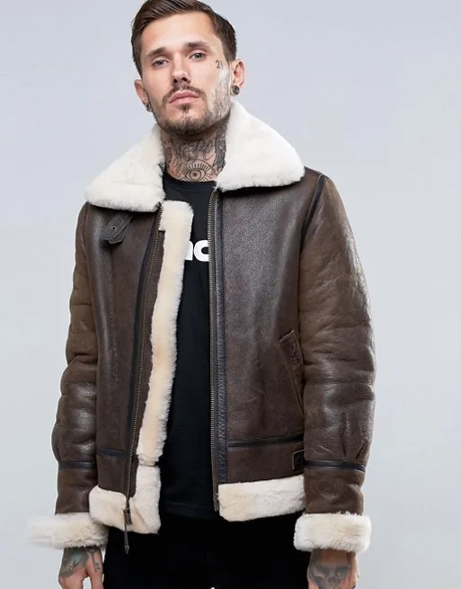 leather sherpa jacket