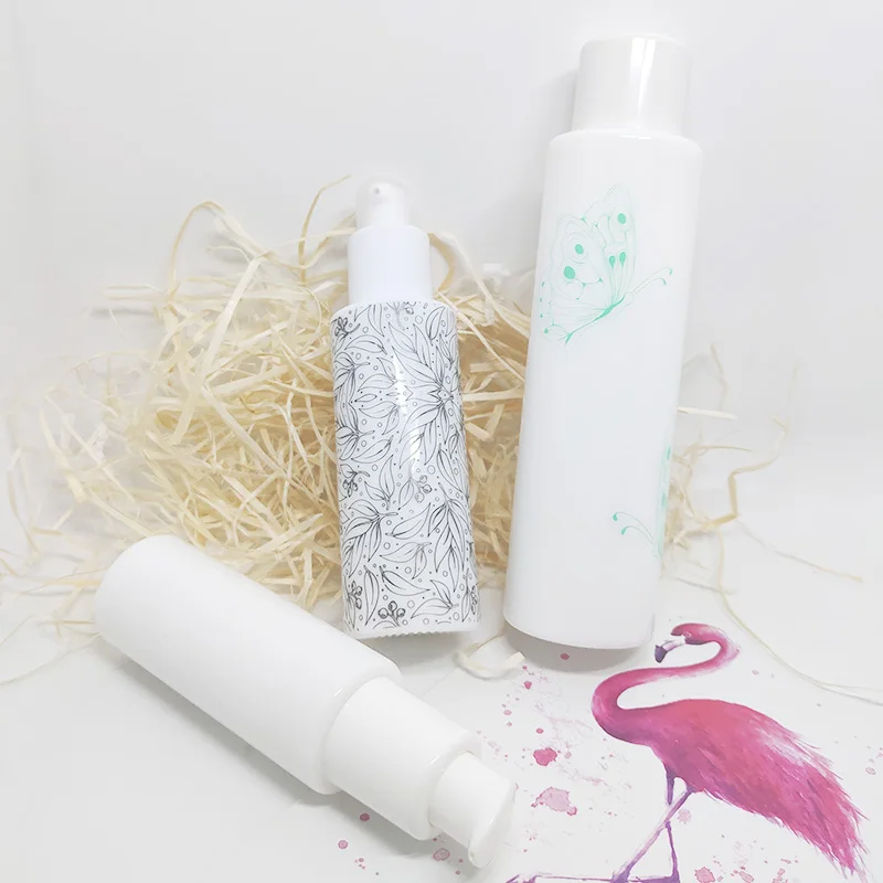 Lotion Pump White Opal Glass Square Porcelain Cosmetic Pump 30ml Ceramic Lotion Bottle