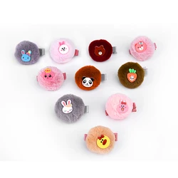 Уникальный дизайн заколки для волос аксессуары модные корейские пользовательские Меховые помпоны детские заколки для волос