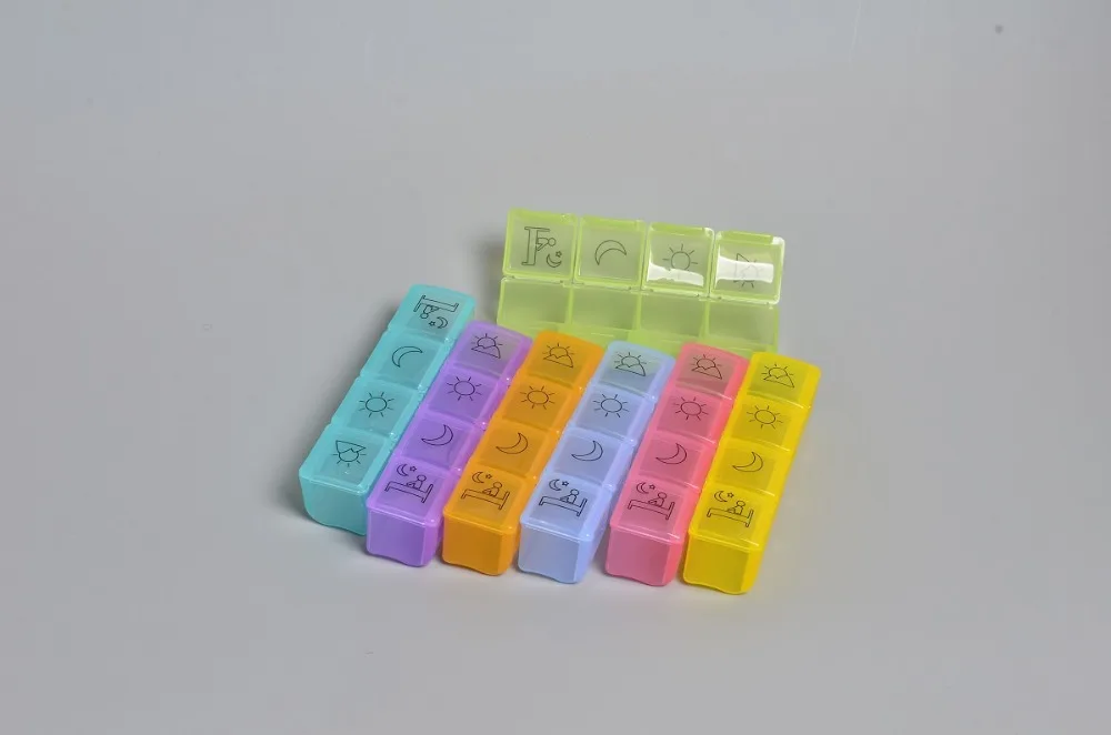 Прямая поставка с фабрики, органайзер для таблеток, витаминный Органайзер, еженедельная коробка для таблеток AM/PM