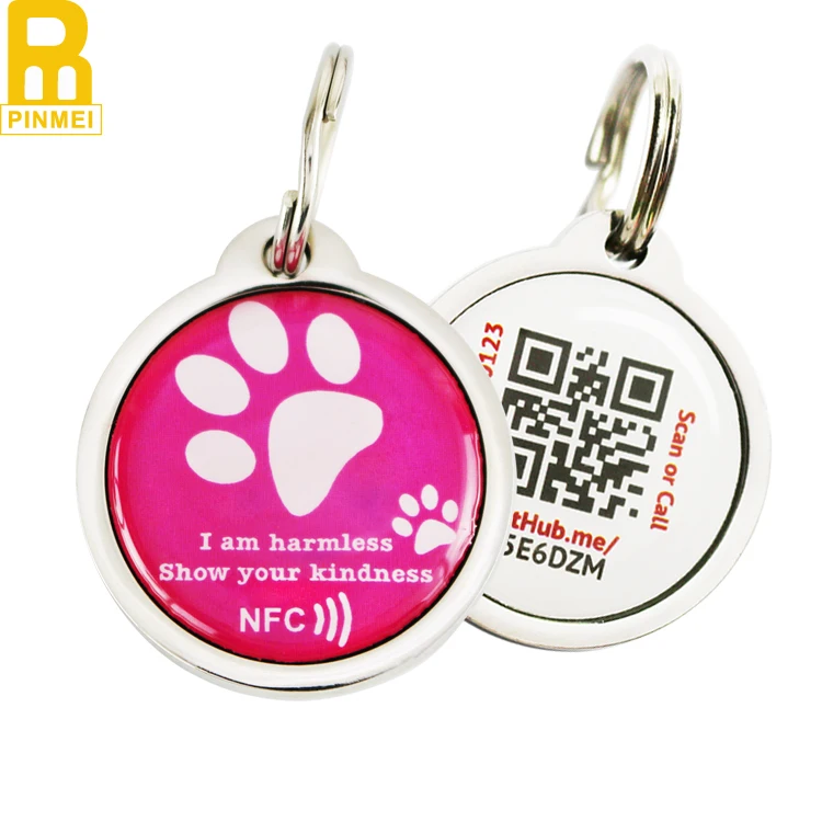 Footprint Paw Veterinary QR Code Tag Pet Rescue Dog Track Tag