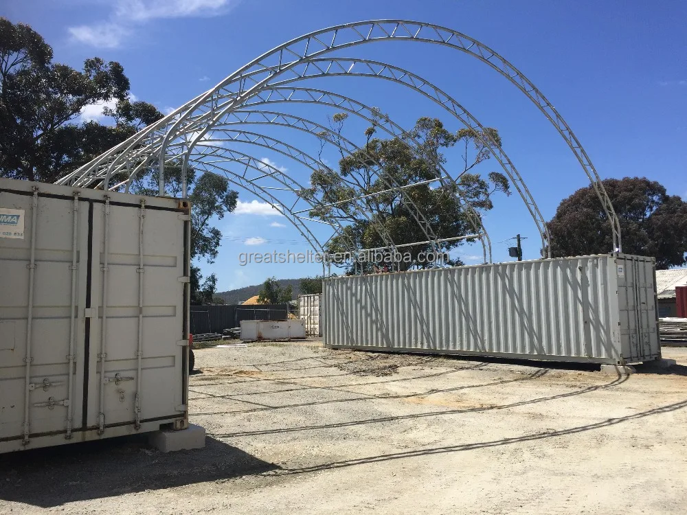GS 40ft Container Shelter End Walls PVC Material Metal Frame Pressure ...