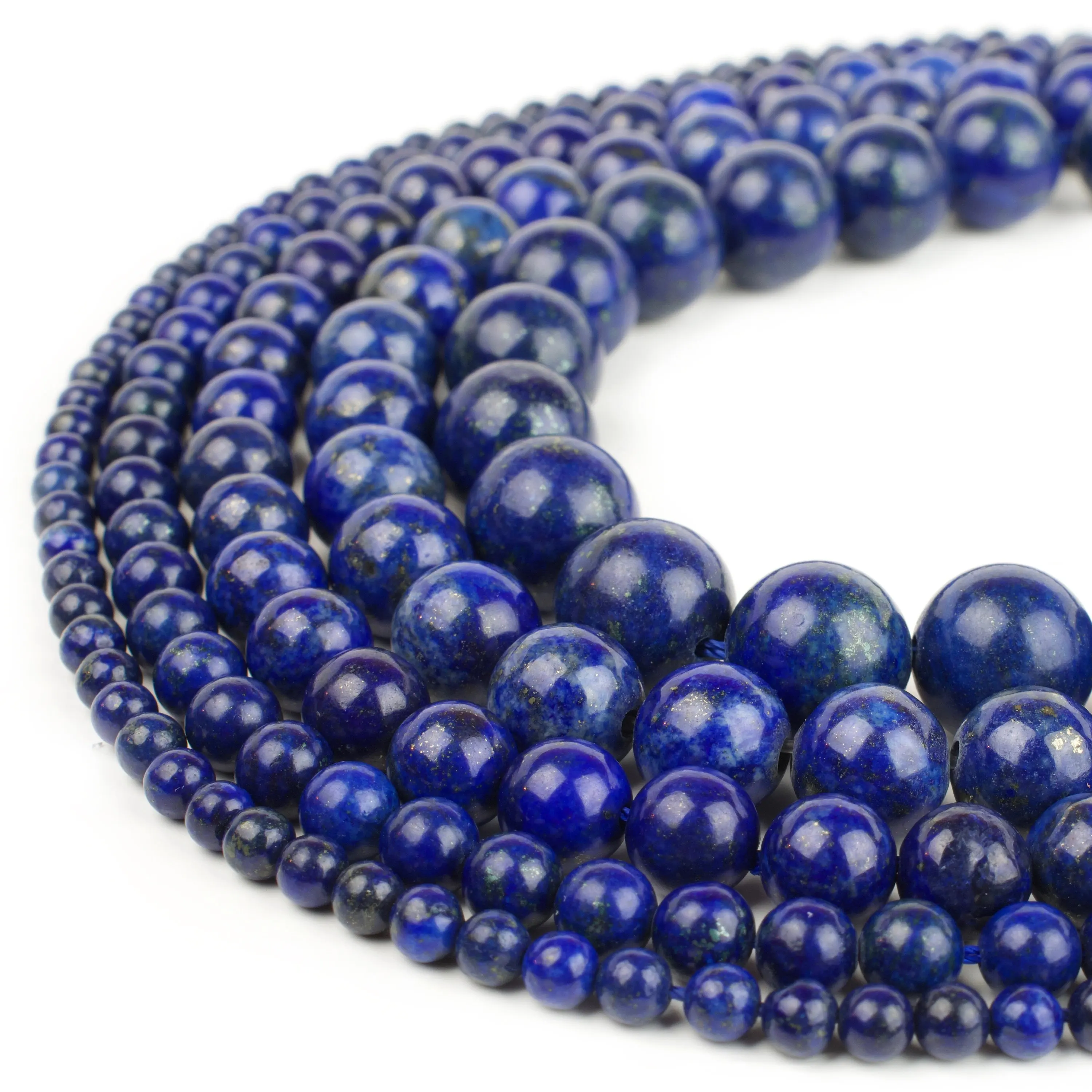 GEM-Inside 8mm Dyed Lapis Lazuli Round Gemstone Semi Precious Loose Beads for Jewellery Making 15''