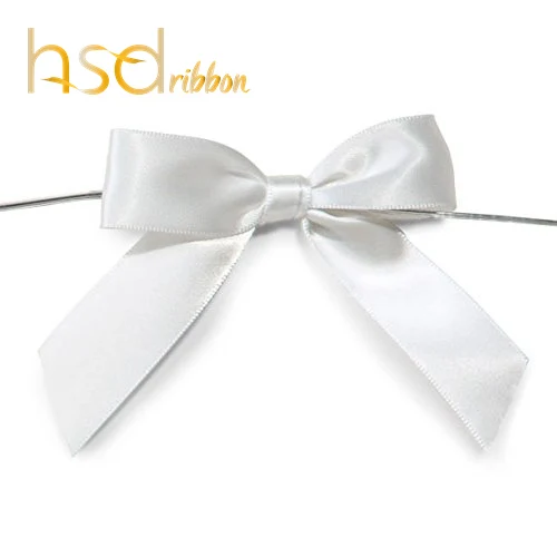 
HSDRibbon Белый Атласный Галстук-бабочка с бантом и проволокой 