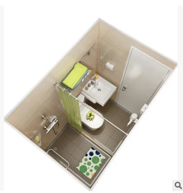 Luxury Prefab Modern  SMC1216 Unit All in One Designed Bathroom Pod