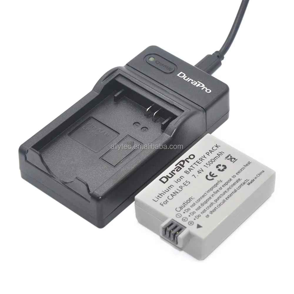 fuer CANON EOS 450D Schnell-Ladegerät mit Micro USB Plug LP-E5 1000D 500D 