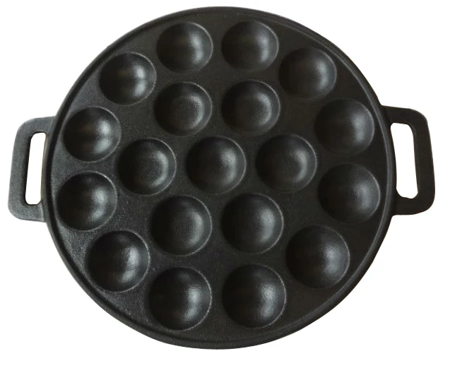 19 Holes Pre Seasoned Cast Iron Egg Cake Pan Octopus Ball Pancake - Buy ...