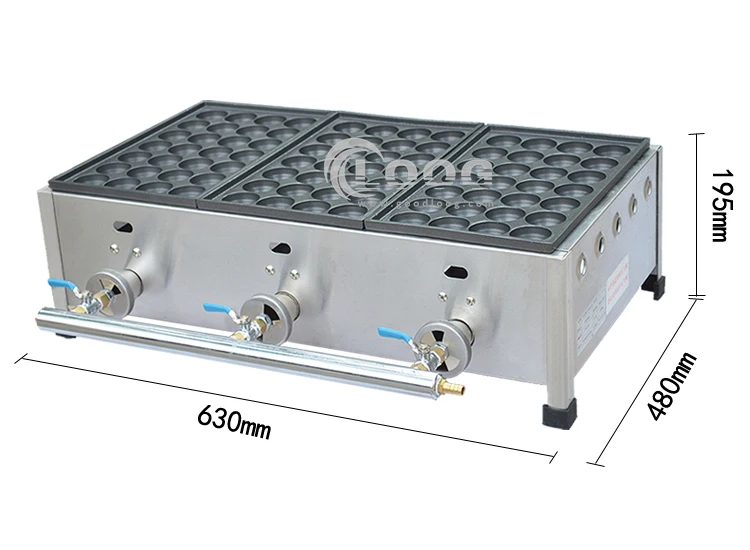 
Промышленная машина takoyaki, кухонное оборудование, коммерческое газовое японское гриль takoyaki с 3 тарелками 
