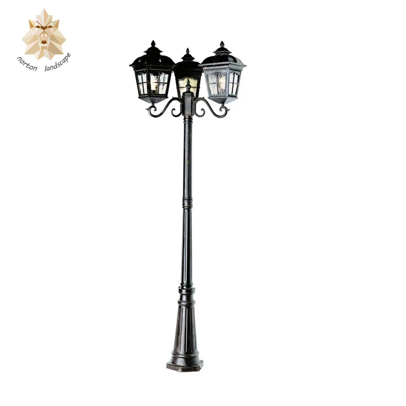 Открытый современный стиль чугунный фонарный столб основного хода шарообразные
