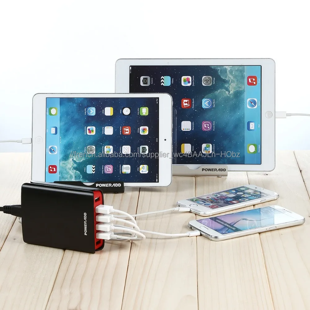 Poweradd power bank adapter 50 W/10A USB charging station for