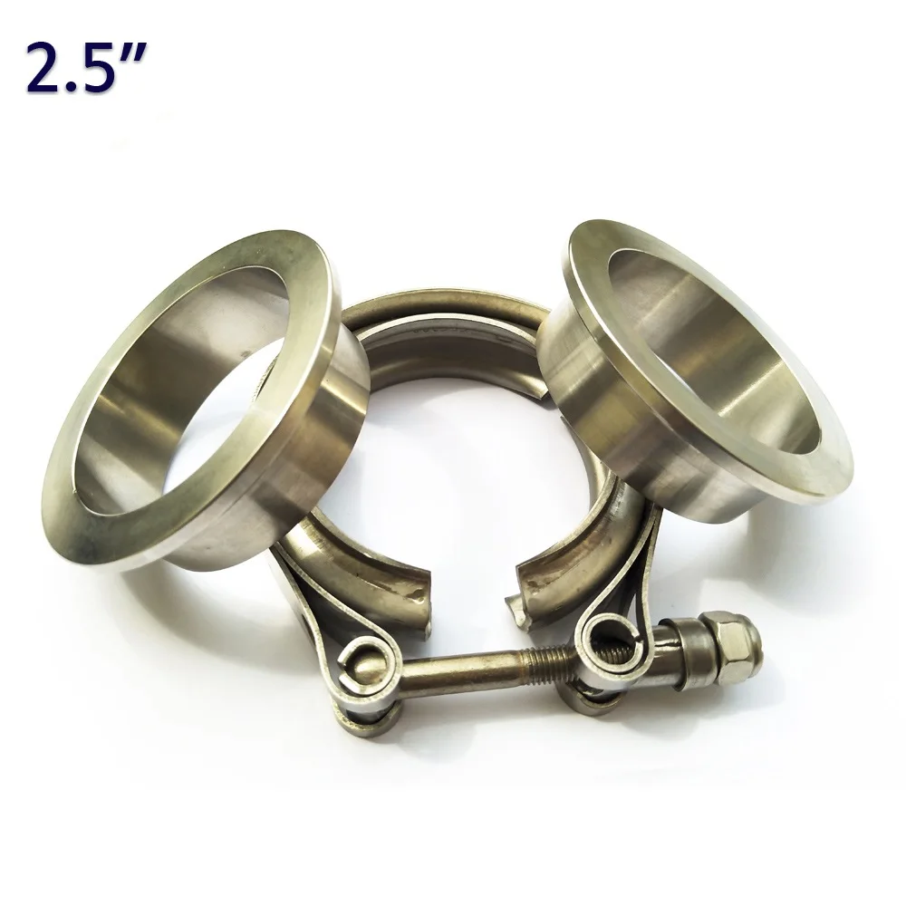 2.5" exhaust turbo downpipe v band clamp  flat flange kit exhaust pipe vband clamp kit