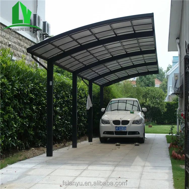 Strong Aluminum Frame Polycarbonate Board Canopy Double Carport