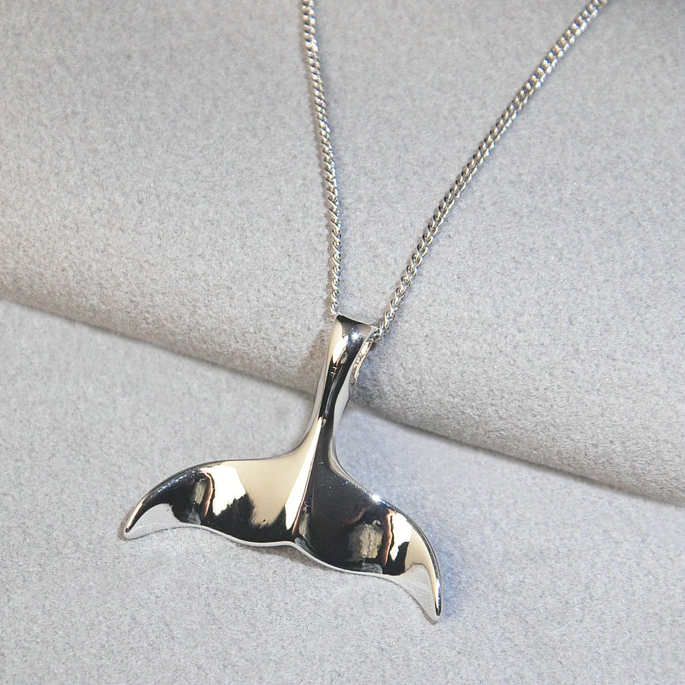 ob珠宝批发服装鱼尾吊坠银色黄铜女性时尚首饰饰品配件