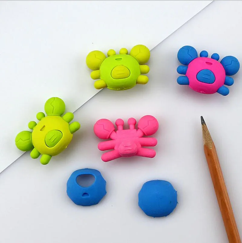 Милый кавайный резиновый ластик креативный Краб borradors De Goma для детей подарок корейские канцелярские принадлежности Бесплатная доставка 881