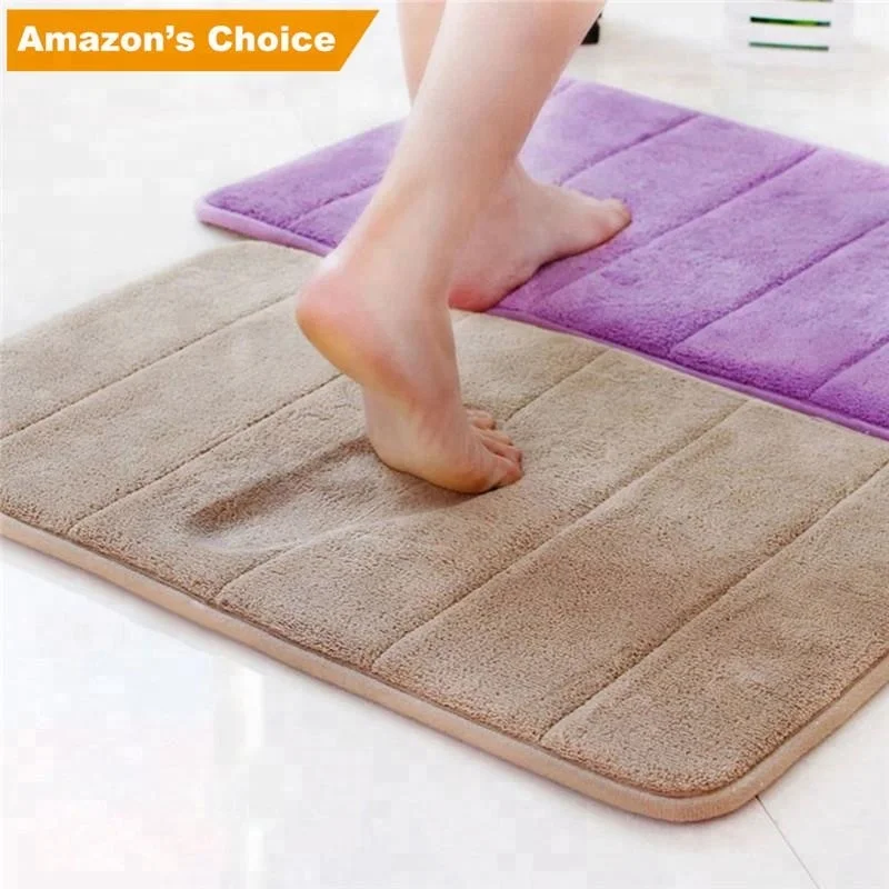 Non Slip Bath Rugs Sponge Foam For Bathroom Durable Flannel Mat Bright