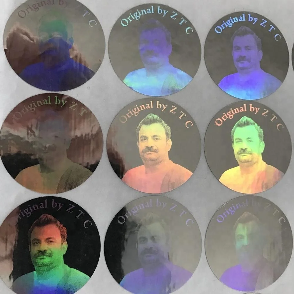 Custom Human Head Picture 3d Round Hologram Sticker Maker