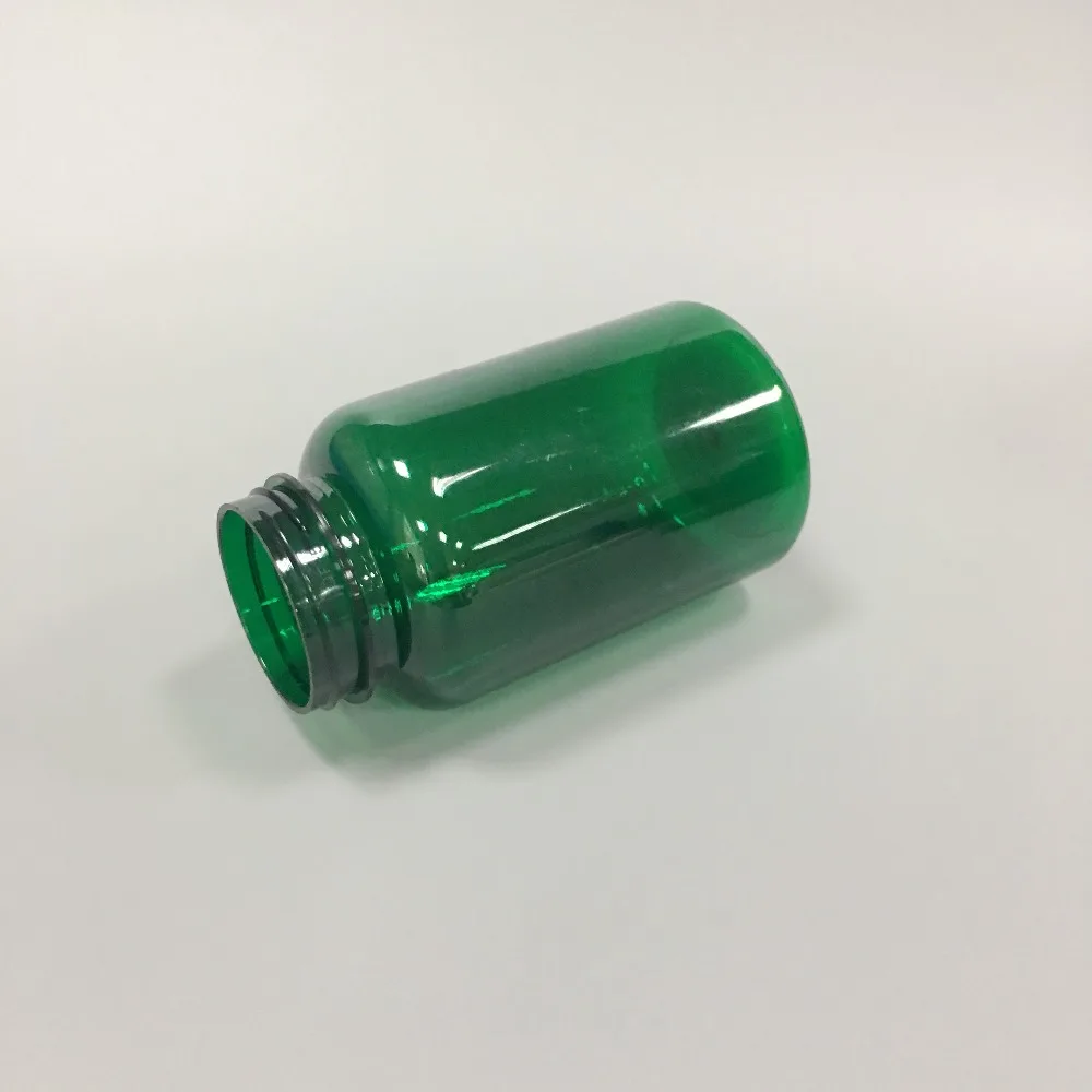 250ml Green PET Plastic Nutraceutical Vitamin Supplement Bottle