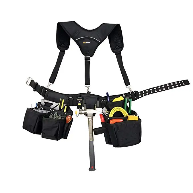 Tactical Suspenders Tactical Duty Belt Harness Padded Tool Belt black ：T