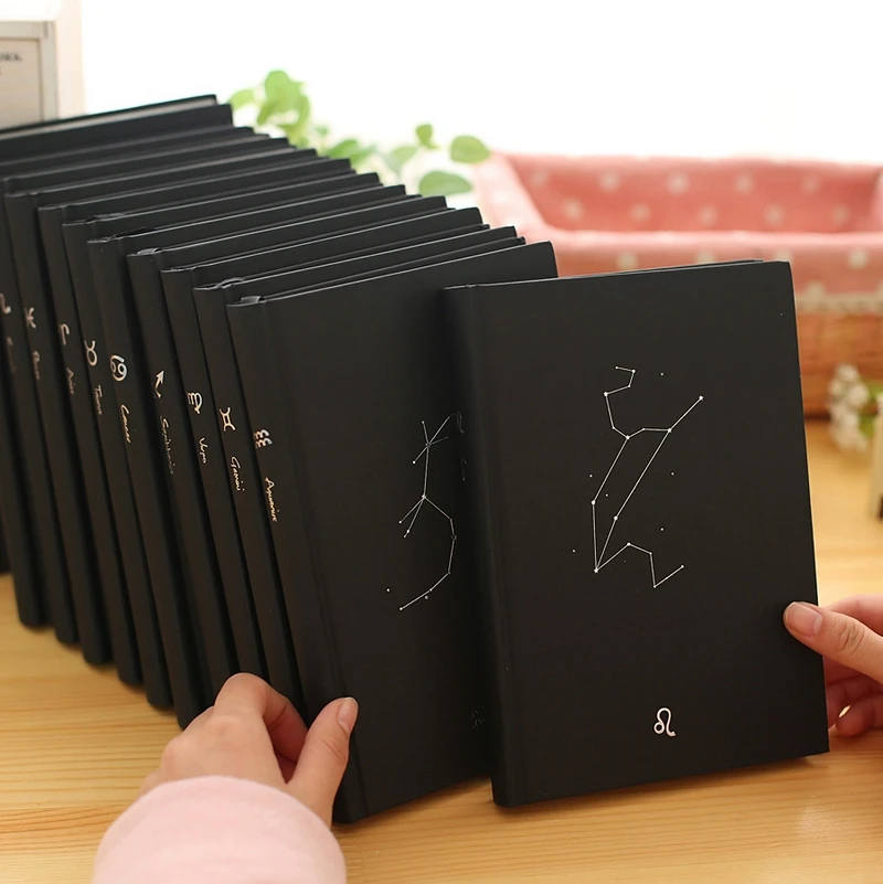 Black stationery paper hardcover school custom notebook