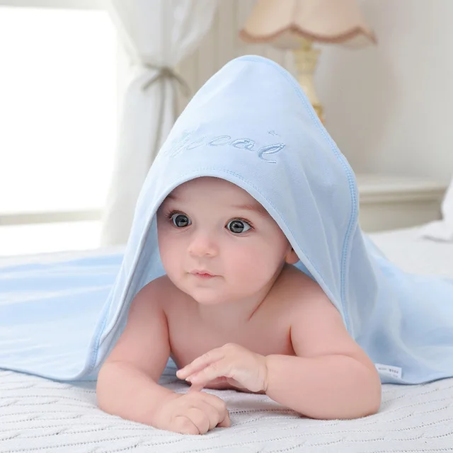 Муслин Хлопок ребенок с капюшоном пеленать халат мягкий детский халат