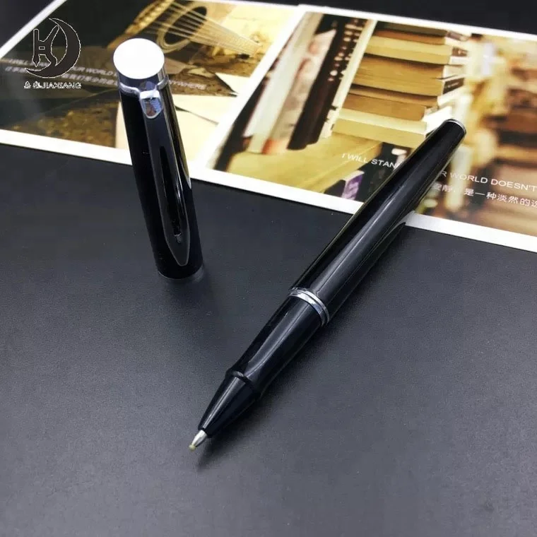 mq-36 High quality custom branded logo metal ballpoint black pen advertising promotional hotel rollerball pen