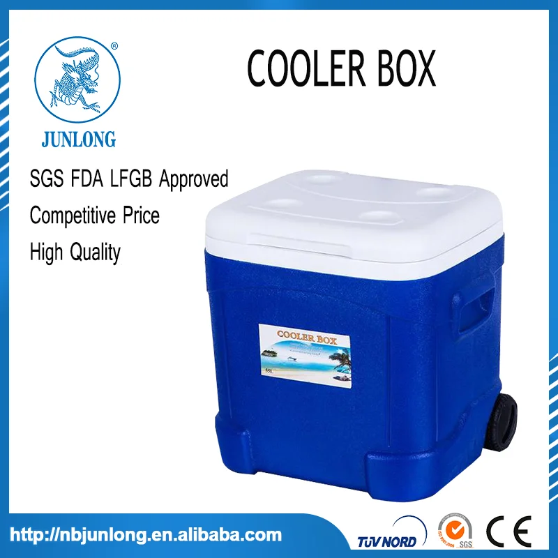 Large Plastic Standing Mobile Portable 55L Ice Coolers Box on Wheels