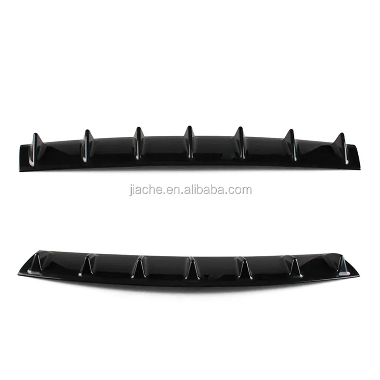 ABS Gloss Black Rear Bumper Diffuser Lip Spoiler Shark Fin Kit Sticker for Universal Cars Add on Style