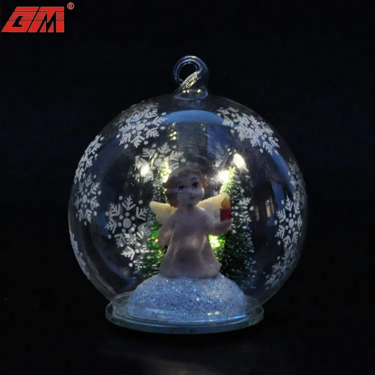 New products battery operated custom made glass christmas snow globe with led light for decoration wholesale