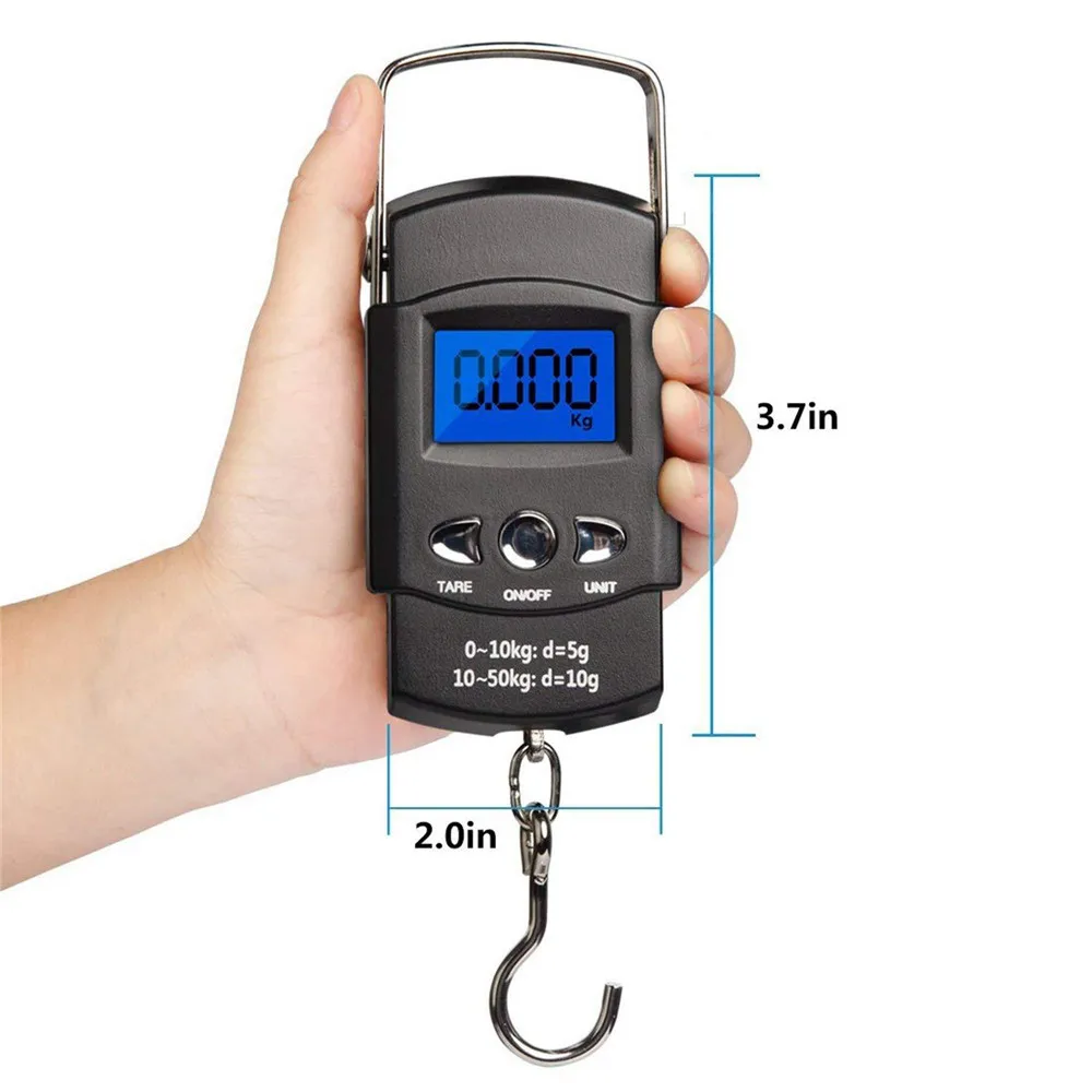 50kg/110lb Digital Electronic Luggage Scale Luggage Scales Portable Hanging  Suitcase Scale Handled Travel Bag Weighting Balance( Batteries not  included)
