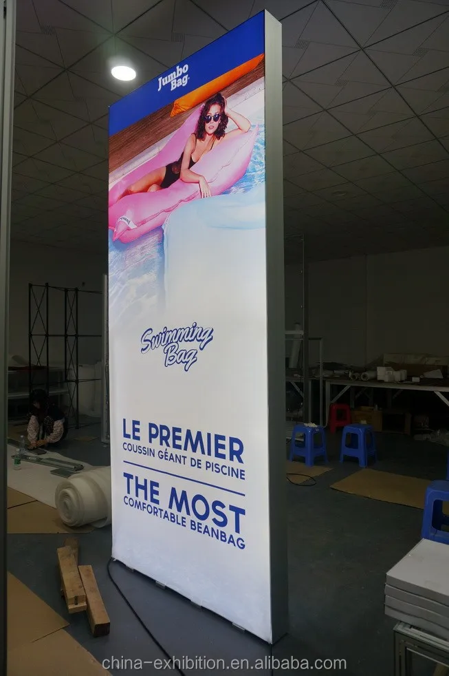 Expo Seg Light Box Double Side Aluminum Profile Frame Graphic Advertising Light Box With Footbase