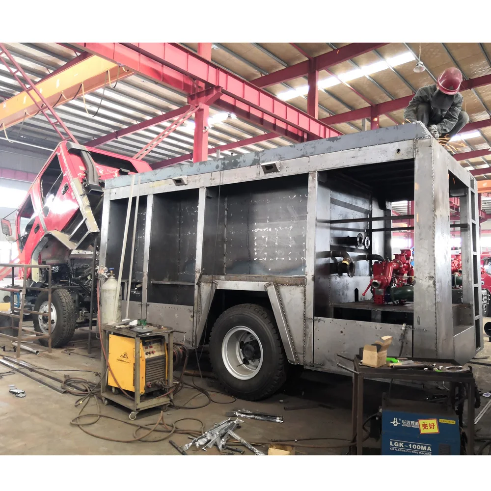 希少珍品　中国ブリキ　【電動　消防車】　※動作品 Isuzu-Giga-12tons-Water-Foam-